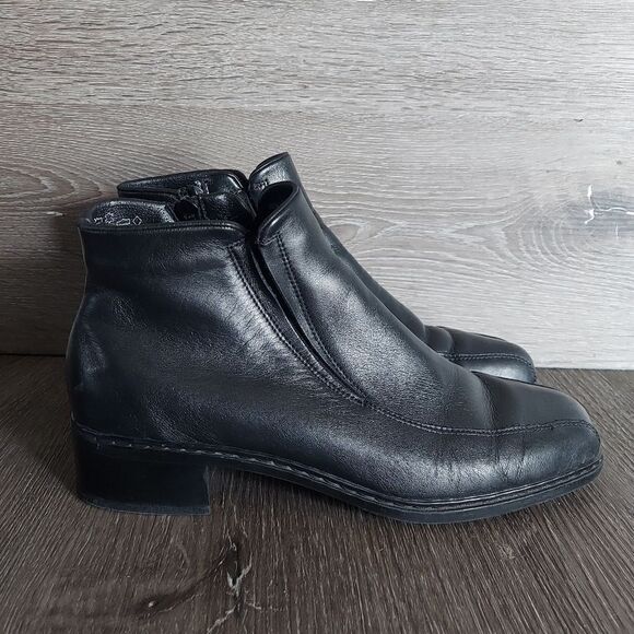 Rieker Black Heeled Ankle Boots 8 - Picture 1 of 10